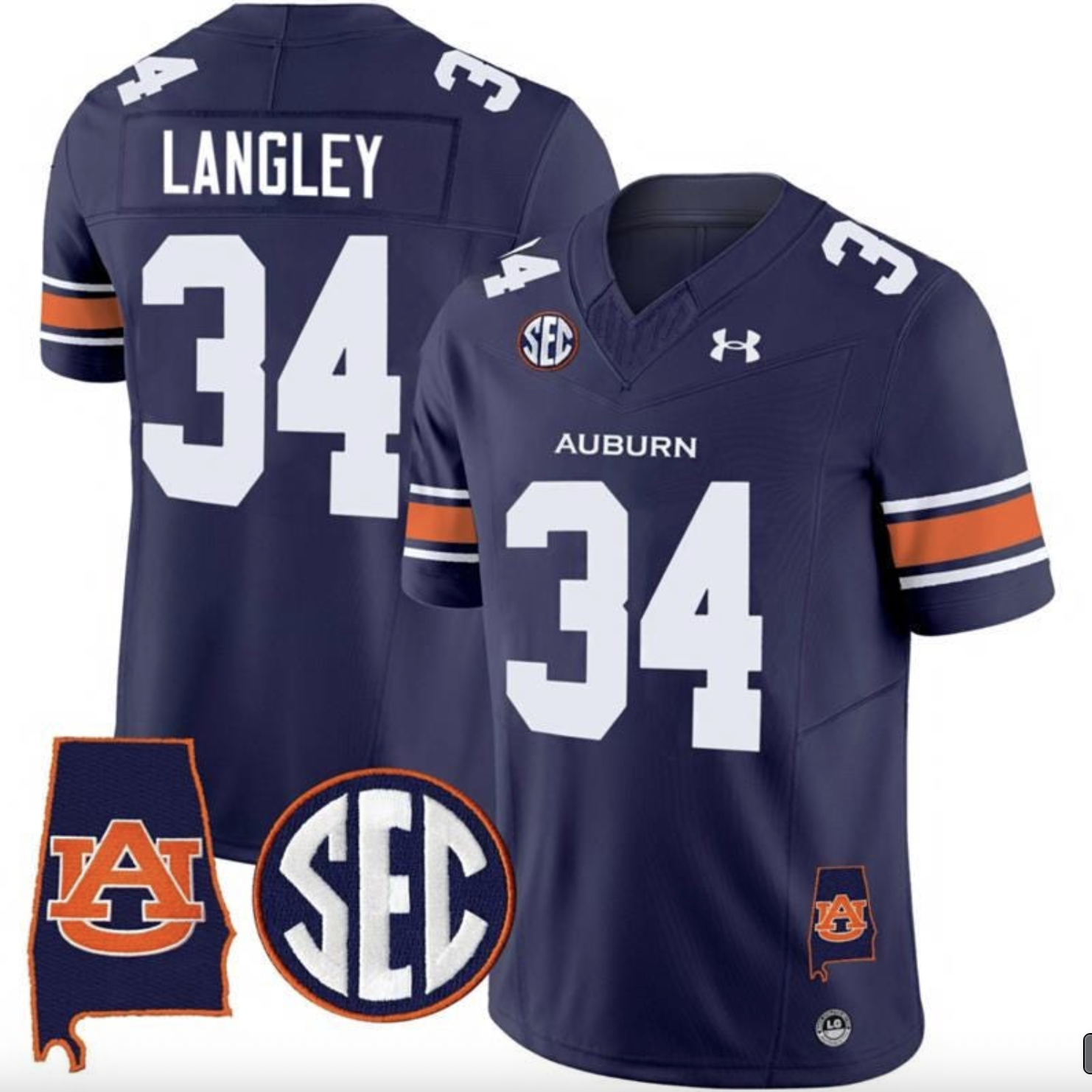 Men 2026 NCAA #34 Langley blue jersey